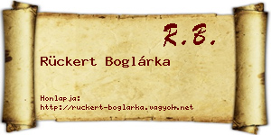 Rückert Boglárka névjegykártya