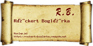 Rückert Boglárka névjegykártya